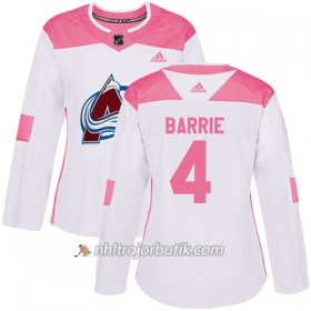 Dame Ishockey Colorado Avalanche Tröja Tyson Barrie 4 Adidas 2017-2018 Vit Rosa Fashion Authentic